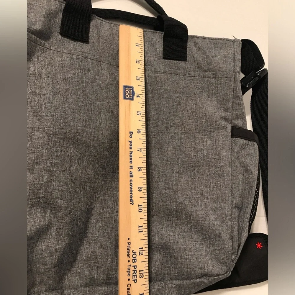 Skip Hop gray baby messenger diaper bag
